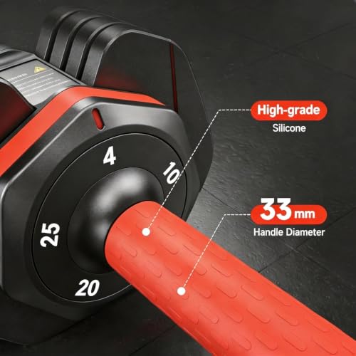 FEIERDUN DB1 QuickDial Adjustable Dumbbell Set, Adjustable Free Weights with Storage Box, 110lb/105lb/50lbs Quick Change for Drop Set, Non-Slip Handles, Weight Set For Home Gym Suit both Men and Women