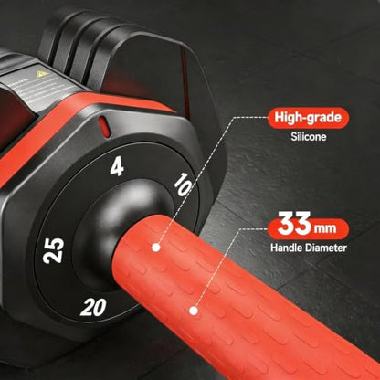 FEIERDUN DB1 QuickDial Adjustable Dumbbell Set, Adjustable Free Weights with Storage Box, 110lb/105lb/50lbs Quick Change for Drop Set, Non-Slip Handles, Weight Set For Home Gym Suit both Men and Women