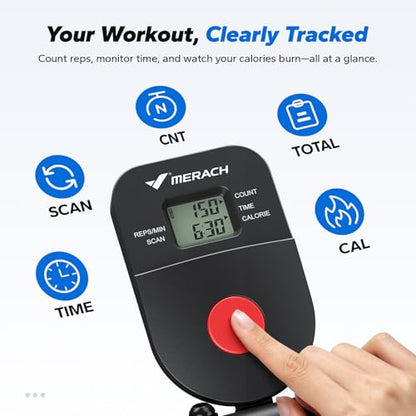 MERACH Ab Machine, Adjustable Dual Track Ab Trainer, Ab Workout Equipment - color: BALCK&RED