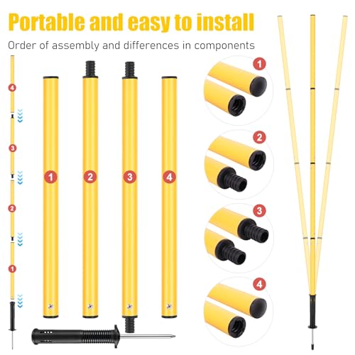 Soccer Training Equipment,Agility Speed Training Set, 20ft Agility Ladder - color: yellow