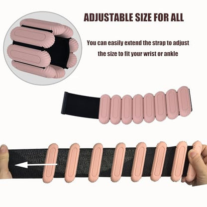 Wrist & Ankle Weights Set for Women (2pcs, 0.5kg Total), Adjustable Silicone Wearable Arm Leg Weighted Bangles, Portable Fitness Weights for Walking, Yoga, Pilates, Dance, Barre & Gym Exercise - color: Light Grey