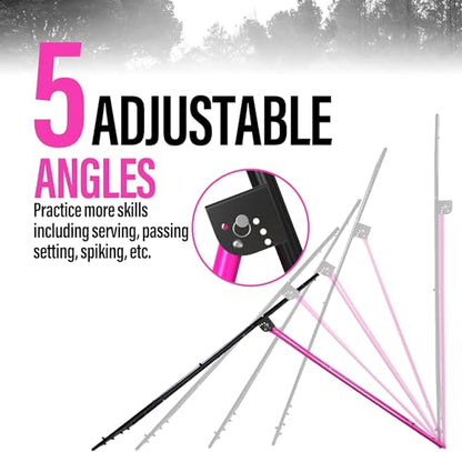Volleyball Rebounder Net 7x4 ft - Adjustable Volleyball Training Equipment with Angle Customization - Rebounder Bounce Back Net, Portable & Durable Including Travel Bag