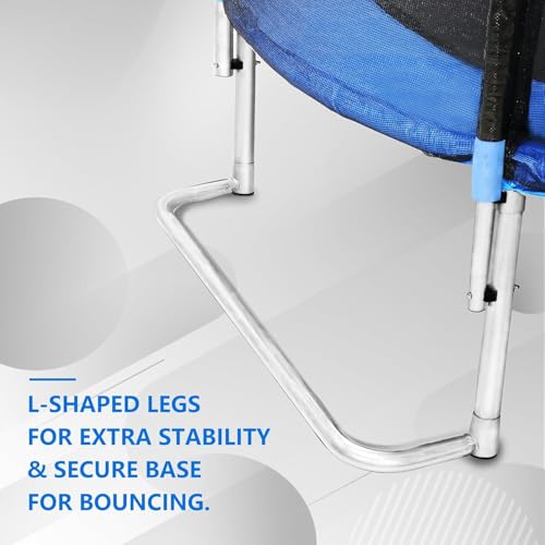 1500LBS 10FT 12FT 14FT 16FT Trampoline for Kids Adults with Basketball Hoop, Enclosure Net, Sprinkler, Lights, Disco Ball with Music Speaker, Heavy Duty Trampoline Outdoor Trampolines - color: Blue - 8FT