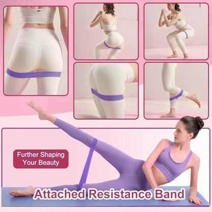 Thigh Trainer [2026 Upgraded], 12-80LB Thigh Trainer Thigh Exerciser, LED Pelvic Floor Exercise Devices, 360° Inner Thigh Exerciser, Thigh Hip Trainer Kegel Excerciser with 50LB Resistance Band