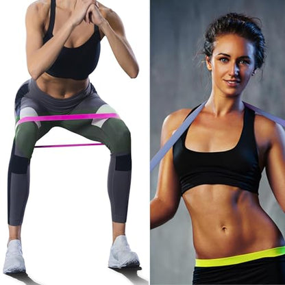 Resistance Bands Legs Hip Stretching Workout Elastic Rubber Loop with Exercise Fitness Guidance Men Women Yoga Pilates Gear Come with Carry Bag