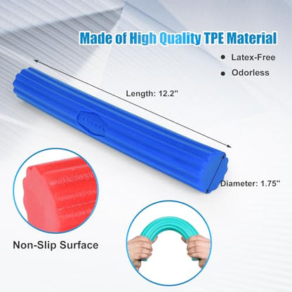 Flexible Resistance Bar for Physical Therapy, Resistance Exercise Twisting Bar for Tennis Elbow, Tendonitis Pain Relief & Grip Strength Improve - color: Blue- Heavy, 25 LBS
