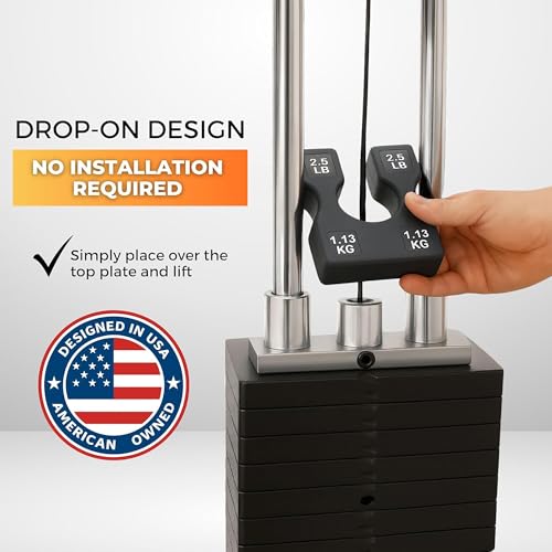 2.5 LB and 5 LB Weight Stack Add On – Weight Stack Adapter Plate for Home Gym & Exercise Machines, Add Resistance to Weight Stack, Incremental Weight Adjustments for Improved Strength Training Results - size: 2.5 LBS