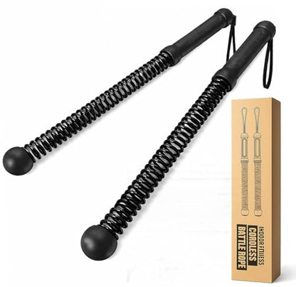 KRYPTX Cordless Battle Ropes for Home Gym – Ropeless Battle Ropes – Heavy Duty Portable Exercise Rope for Strength Training – HIIT Workout, Cardio & Full Body Fitness Training