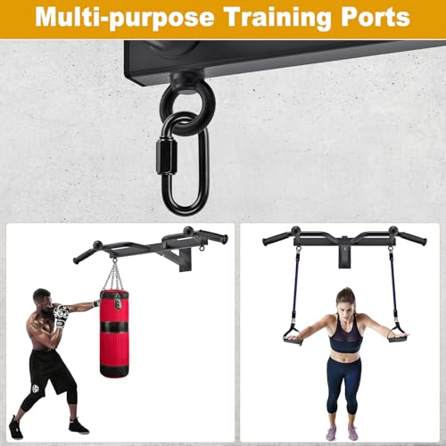 Kipika 48" Ceiling Mounted Pull Up Bar, Heavy Duty Multi-Grip Chin Up Bar,Mounted Pullup Bar, Adjustable Height, Pull Up Bands for Chin Ups & Body Stretching, Ideal for Home Gym and Strength Training - color: A: Pull-up Bar
