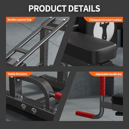 SogesHome Multifuntional Power Tower Pull Up Bar Dip Station for Home Gym - color: Black & Red
