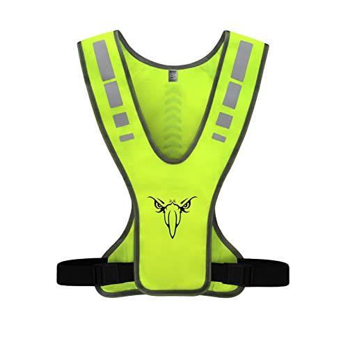 TCCFCCT Reflective Running Vest, High Visibility Running Gear with Large Pocket - color: 1 Pack Fabric Yellow