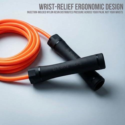 Elevate Gravity Heavy Rope - 3m, 10mm PVC - Boost Muscle, Cardio & Strength - Smooth Bearings - Ideal Indoor/Outdoor & Weight Loss. - color: Orange Aspiration