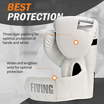 Boxing Gloves for Men Women Adults - color: White, size: 12oz