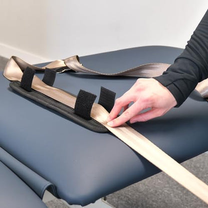 OPTP Extremity Mobilization Strap – 8’ Adjustable Manual Therapy Mobilization Belt - Nylon Strap with Pad and Push Button Buckle Release for Traction and Stabilization. Made in the USA