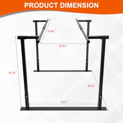 Adjustable Physical Therapy Parallel Bars, 666Lbs Capacity Standing Assist Bar for Daily Mobility Support, Heavy-Duty Parallel Bar for Leg Training