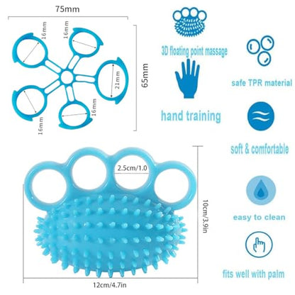 Hand Exerciser Ball and Finger Stretcher, Hand Grip Strengthener Trainer, Squeeze Balls, Wrist Pain Relief (Yellow)