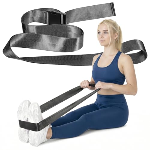 Physical Therapy Strap, Extremity Mobilization Belt, Manual Traction Strap, Adjustable Stretch Straps for Stretching Yoga Leg Shoulder Exercise (Black)