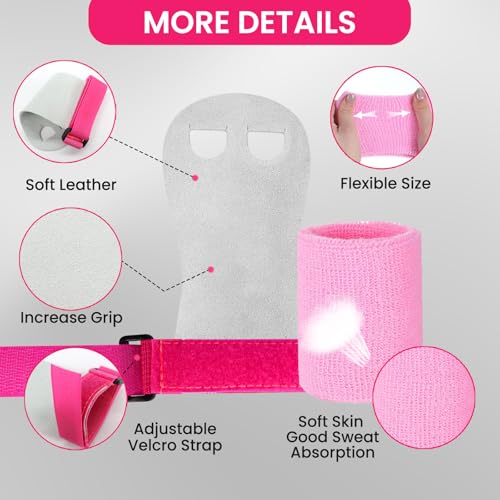 Amrta Gymnastics Grips with Wristbands for Girls 2 Pair - color: Purple-Pink, size: X-Small