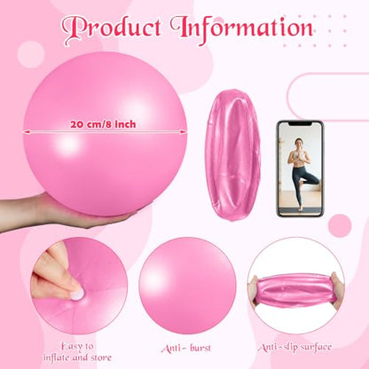 Sotiff 20 Pcs Small Exercise Pilates Ball Bulk 9 Inch Mini Yoga Ball Anti Burst and Slip for Stability Fitness Physical Therapy Stretching & Core Workout at Home Gym Class