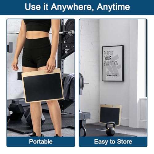 Wooden Extra Wide Slant Board with Resistance Band for Exercise