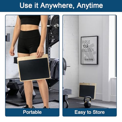 Wooden Extra Wide Slant Board with Resistance Band for Exercise