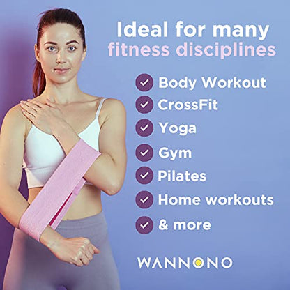 Resistance Non Slip Fabric Booty Bands Set of 3 for Legs and Butt Workouts. - Durable Booty Bands for Women - Resistance Loops for Men - Multi-Purpose Fitness Bands for Glute, Thigh and Legs