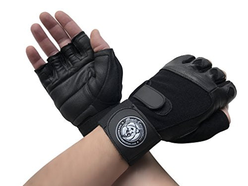 Gym Gloves with Wrist Support for Gym Workout, Crossfit,Weightlifting Black/White or Black Premium Quality Materials. - color: Black, size: Small
