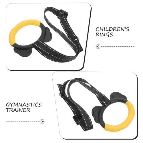 Gymnastic Rings with Buckle Straps, Plastic Indoor Exercise Rings Set with 1m Adjustable Rope for Pull-up Training and Home Fitness