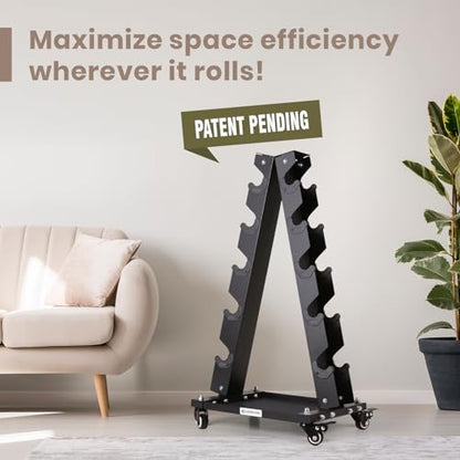 LIONSCOOL Premium Solid Steel Dumbbell Rack Stand Only, A-Frame Portable Weight Storage Organizer with Optional Tray and Wheels, Perfect for Home Gym Fitness Storage (200LBS/300LBS/700LBS Weight Capacity Available)