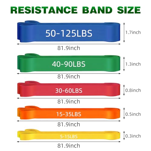 Resistance Bands for Working Out, Pull Up Assist Bands Set, Workout for Women and Men, Exercise Bands,Training, Plasticity, Physical Therapy at Home/Gym