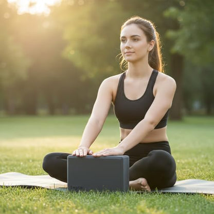 2 Pcs Yoga Blocks, 9"x6"x3" Foam Blocks Yoga Props for Pilates Stretching and Meditation Exercise Blocks Lightweight Yoga Essentials