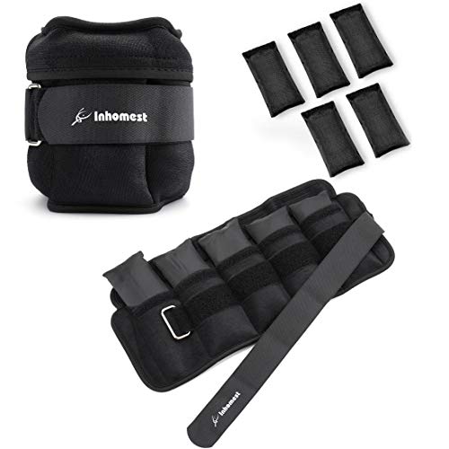 Adjustable Ankle Weights 1-5/10/12 Lbs Leg Weights for Men Women,Wrist Ankle Weights for Physical Therapy,Yoga Pilates,Workout,Walking,Jogging - color: Adjustable 5 Lb Set ( 2.5 Lb Each) - Black