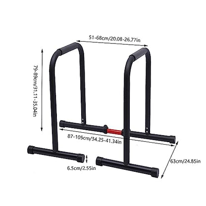 440lbs Adjustable Dip Bar, Heavy Duty Calisthenics Dip Station with Adjustable Parallel Dip Bars, Home Dip Stand Body Press Bar Parallel Bars Dip Equipment for Calisthenics, Strength Training