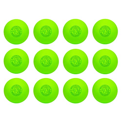 Signature Lacrosse Ball Set - Packs of 2, 4, 8, 12, and 100 - No Chemical Smell Massage Balls, Myofascial Release Tools, Back Roller, Muscle Knot Remover - color: Green, size: 12 Balls
