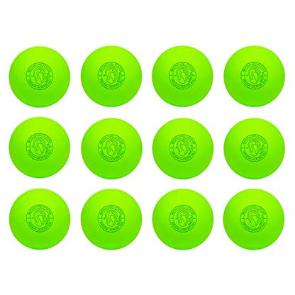 Signature Lacrosse Ball Set - Packs of 2, 4, 8, 12, and 100 - No Chemical Smell Massage Balls, Myofascial Release Tools, Back Roller, Muscle Knot Remover - color: Green, size: 12 Balls