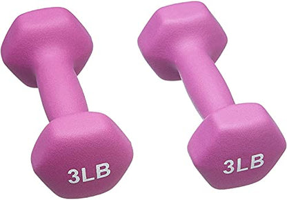 FUXION Neoprene Dumbbell Hand Weights, Sets of 2 Hexagon Non-Slip Weights for Home Gym Yoga Pilates Workout - size: 3lb Pair