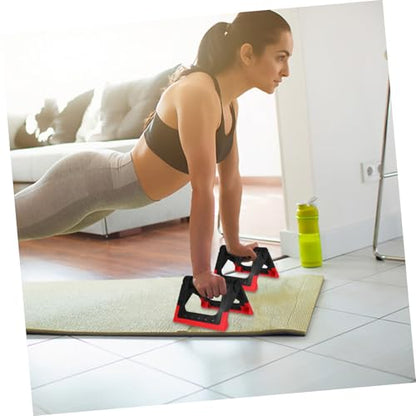 Uonlytech Push-up Bars Foldable Push-up Stands for Home Fitness Equipment, Rotating Push-up Rack Pair in Red, Strength Training Handles for Men and Women, Floor Workout Calisthenics Support