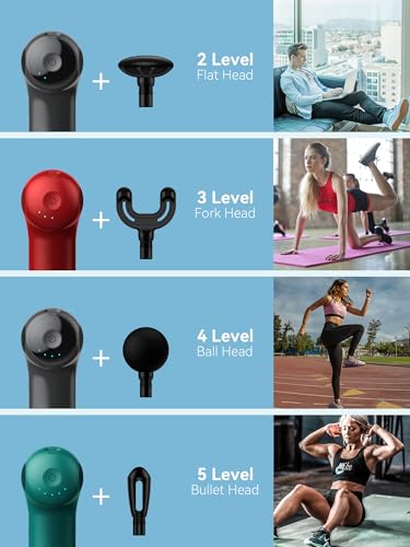 HEYCHY Super Mini Massage Gun, Percussion Deep Tissues Muscle Massager - color: Red