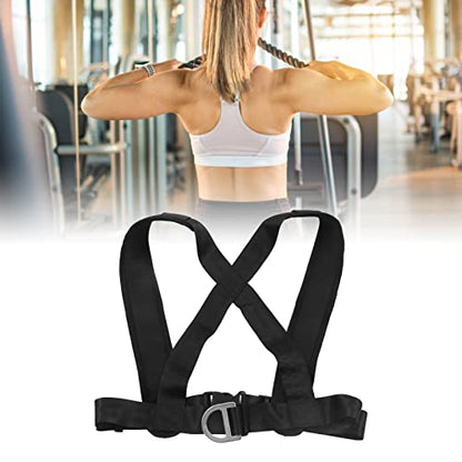 Sled Pulling Strap with Padded Shoulder Harness, Heavy Duty Nylon Resistance Training Equipment for Tire Sled Drag, Strength and Speed Workout for Football Runners