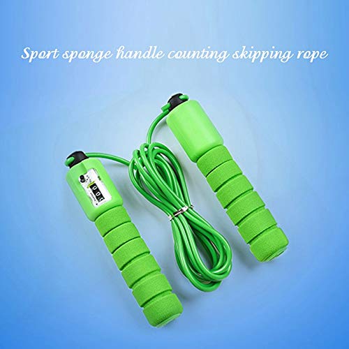 Jump rope 2.9m adjustable speed counting skipping rope fitness equipment with electronic counter - color: Blue