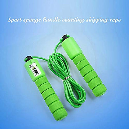 Jump rope 2.9m adjustable speed counting skipping rope fitness equipment with electronic counter - color: Blue