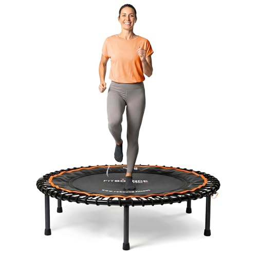 MXL FIT Bounce PRO XL Bungee Rebounder - Premium Indoor Mini Trampoline for Adults, Silent Low-Impact Bounce, Half-Folding with Foldable Steel Legs & Carry Bag - 48 in, 400lb