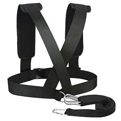 Weight Bearing Shoulder Strap, Resistance Bands Fitness Elastic Loop | Adjustable Padded Harness for Sled Tire Pulling, Resistance Training Workout