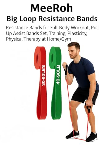 MeeRoh Pull Up Assist Band – Heavy Duty Resistance Band for Pull Ups – Premium Calisthenics Equipment for Home Gym – Assisted Pull Up Bands for Strength Training, Mobility & Pullup Bar Doorway Use