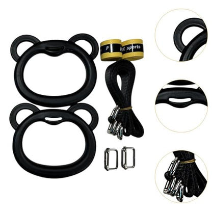 Colaxi Gymnastics Rings Gym Rings Home Pull Rings Adjustable Straps Buckles Portable 400kg Load Bearing Training Rings Pull up Rings