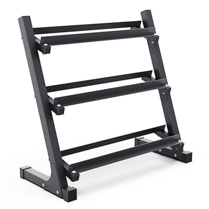 Synergee Dumbbell Rack for Home Gym – 3 Tier Adjustable Weight Rack for Dumbbells – Space-Saving Storage Shelf – Available in 38" or 46" – Heavy Duty Steel Frame – Easy Assembly