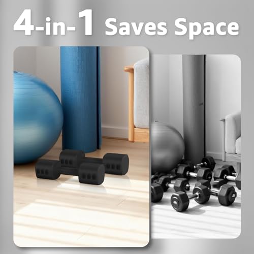 Adjustable Dumbbell Set of 2, Adjustable Weight set, Anti-slip Handle, 4 in 1 Free Weights Dumbbells Set for women at home, 2.2lb, 3.3lb, 4.4lb, 5.5lb, for Home, Office, Gym Exercise Training