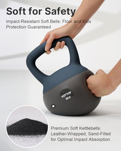 YOTTOY Soft Kettlebell, Set for Strength Training Kettlebells & Home Workouts, Soft-Sided Cushioned Base, Wide-Handle - Ideal for Men, Women, & Beginners - color: 10LB-Blue