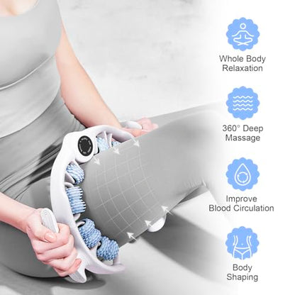 COSTWELL Cellulite Massager, Cellulite Remover Muscle Roller,360° Deep Tissue Massager for Leg, Neck,Calves, Arm,Thighs, Back,Manual Massager Foam Roller Fascia Massage Tool for Muscle Relieve. (Blue) - color: Blue