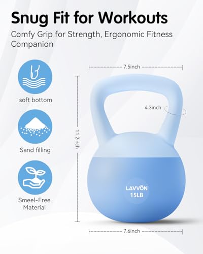 Soft Kettlebell - Cushioned Impact-Resistant Base and Anti-Slip - color: Blue